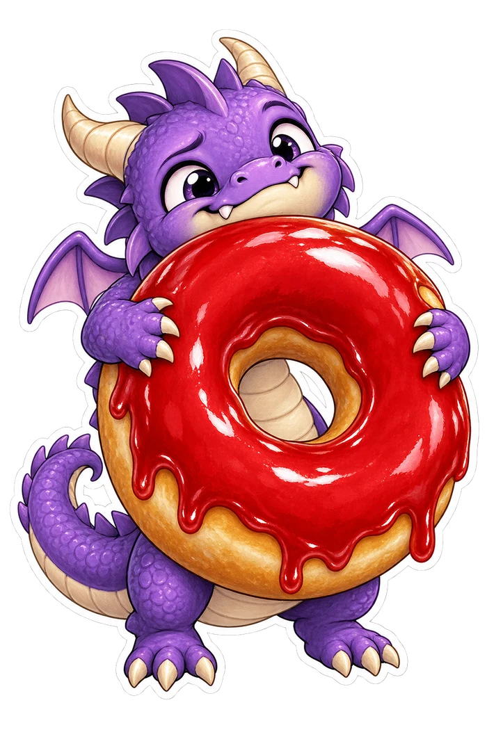 Donut Dragon collectible sticker